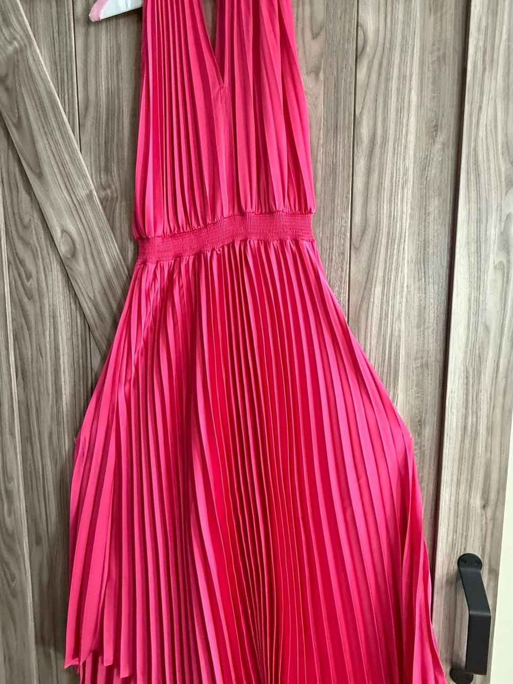 Petal & Pup Hot Pink Pleated Halter Dress